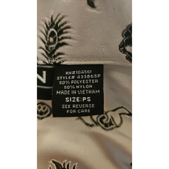 Vintage Savion Womens Satin Dragon Print Jacket PS Black & White - Picture 2 of 9